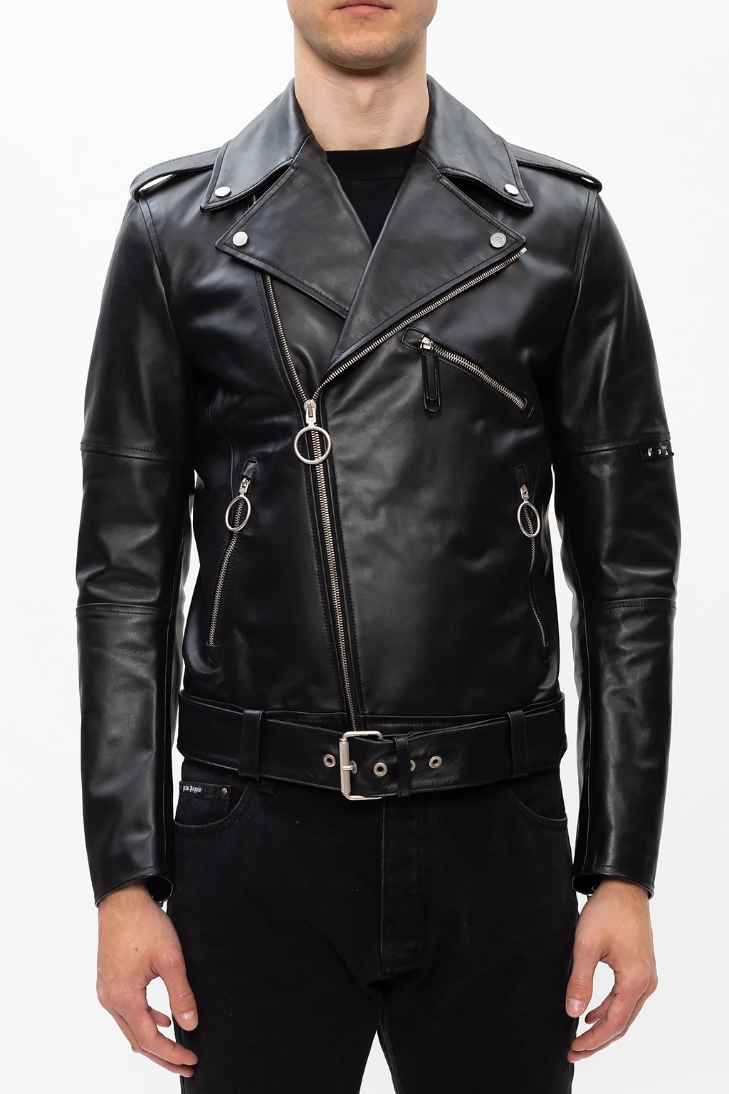 Off white hotsell mens leather jacket